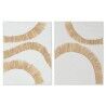 Tela Home ESPRIT Bianco Naturale Boho 60 x 3 x 80 cm (2 Unità)