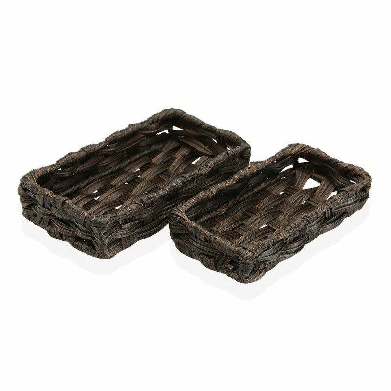 Set di Cestini Versa 11 x 4 x 20 cm Marrone scuro 2 Unità Set di Cestini Versa 11 x 4 x 20 cm Marrone scuro 2 Unità