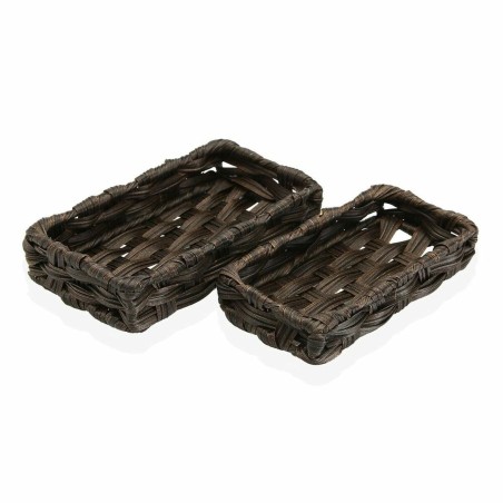 Set di Cestini Versa 11 x 4 x 20 cm Marrone scuro 2 Unità