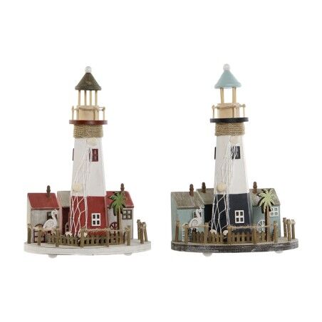 Decorazione luminosa Home ESPRIT Legno Alluminio Faro 20 x 20 x 30,5 cm (2 Unità)