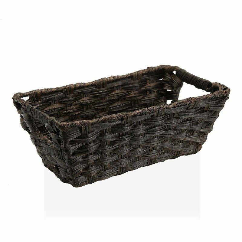 Cestino Multiuso Versa 17 x 11,5 x 29 cm Con manici Marrone scuro Cestino Multiuso Versa 17 x 11,5 x 29 cm Con manici Marrone scuro