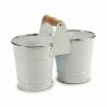 Vaso Ibergarden D60088-D Bianco Argentato Legno Zinco Doppia 20 x 15 x 10,2 cm (24 Unità)