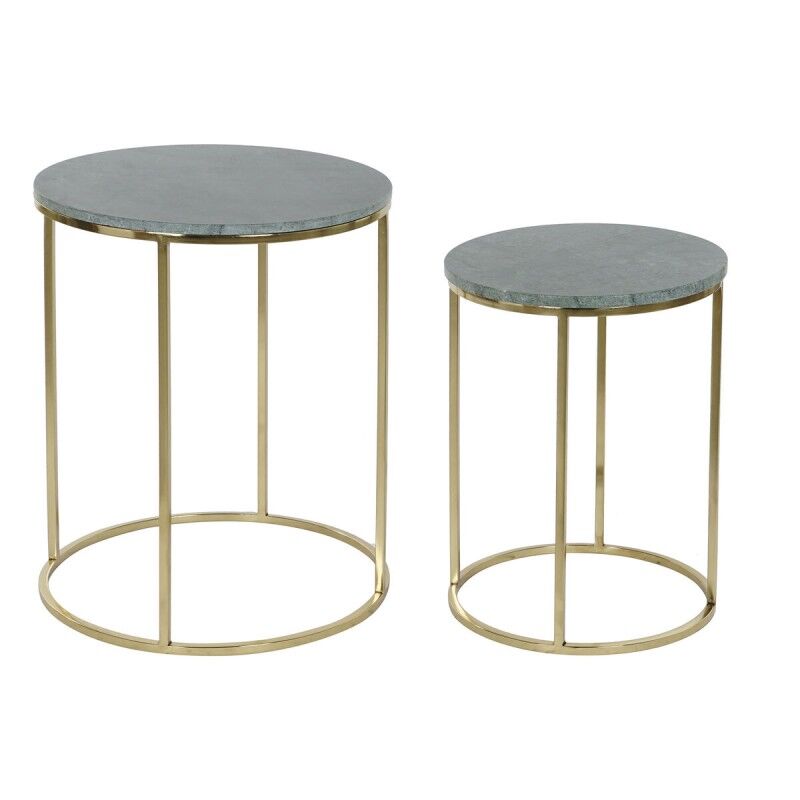 Set di 2 tavoli DKD Home Decor Verde Dorato 46 x 46 x 58 cm Set di 2 tavoli DKD Home Decor Verde Dorato 46 x 46 x 58 cm