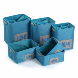 Set di Cestini Versa Home 30 x 40 x 45 cm Azzurro