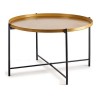 Tavolo aggiuntivo Nero Dorato Metallo (76,5 x 46 x 76,5 cm)