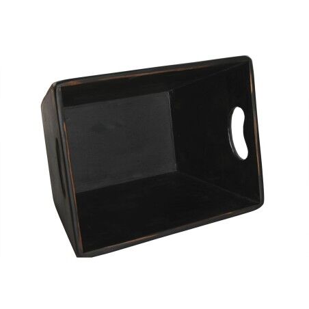 Scatole per conservare Home ESPRIT Nero Legno di abete 34 x 26 x 18 cm 4 Pezzi