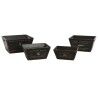 Scatole per conservare Home ESPRIT Nero Legno di abete 34 x 26 x 18 cm 4 Pezzi