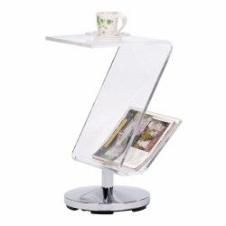 Tavolino Aggiuntivo DKD Home Decor Trasparente Argentato 30 x 33 x 55 cm