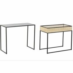 Tavolino da Caffè DKD Home Decor Nero Naturale 60 x 30 x 50 cm