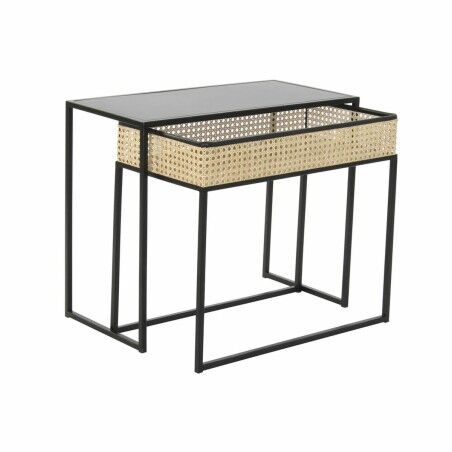 Tavolino da Caffè DKD Home Decor Nero Naturale 60 x 30 x 50 cm