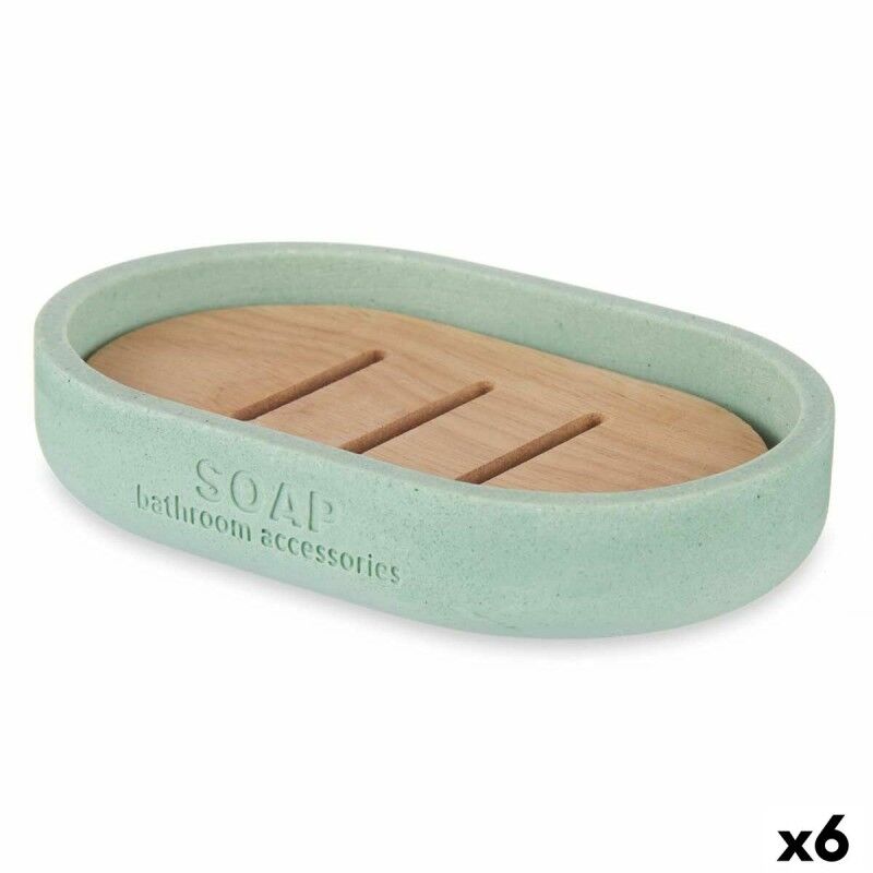 Portasapone Berilo B5456BC-4 - 456 Menta Resina Bambù 12,5 x 2,5 x 8,5 cm (6 Unità)