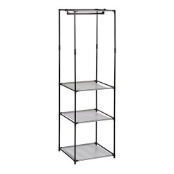 Armadio guardaroba Kipit WR4205NB Nero Grigio Ferro Plastica 43,5 x 160 x 50 cm