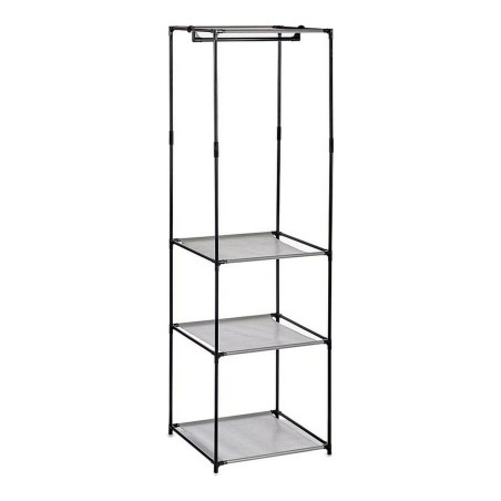 Armadio guardaroba Kipit WR4205NB Nero Grigio Ferro Plastica 43,5 x 160 x 50 cm