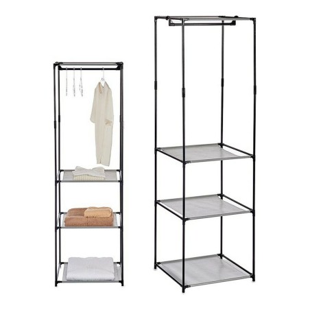Armadio guardaroba Kipit WR4205NB Nero Grigio Ferro Plastica 43,5 x 160 x 50 cm