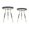 Set di 2 tavoli Home ESPRIT Azzurro Dorato 41 x 41 x 51 cm