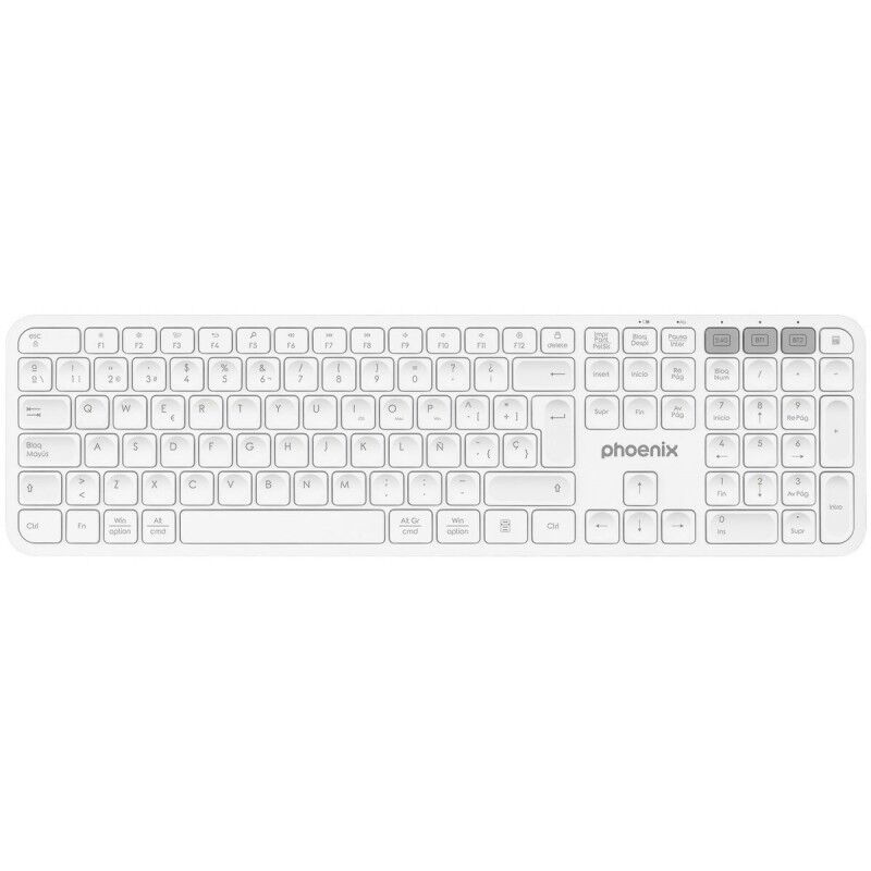 Tastiera Bluetooth Phoenix K300 Bianco Qwerty in Spagnolo Tastiera Bluetooth Phoenix K300 Bianco Qwerty in Spagnolo