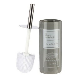 Scopino per il Bagno Berilo Natural Bianco Grigio Argentato Ceramica 9,6 x 32 x 9,6 cm