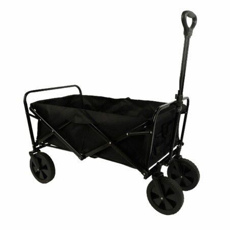 Marbueno Carrello Multiuso Pieghevole Acciaio 150 KG Nero Giardino, Spiaggia 86X50X59 cm