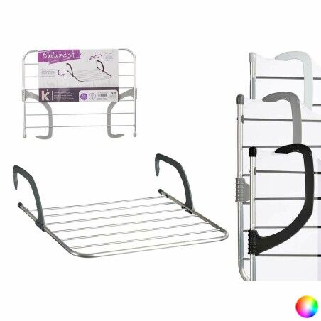 Stendibiancheria Kipit WR1013D Bianco Argentato Grigio chiaro Grigio scuro Alluminio Plastica 62,5 x 50 x 16,5 cm