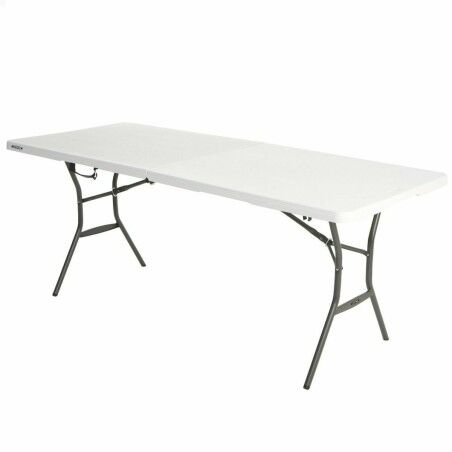 Tavolo Pieghevole Lifetime Bianco Rettangolare Acciaio Plastica 185 x 76 x 74 cm