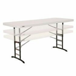 Tavolo Pieghevole Lifetime Bianco Rettangolare Acciaio Plastica 183 x 76 cm