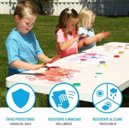 Tavolo Pieghevole Lifetime Bianco Rettangolare Acciaio Plastica 183 x 76 cm