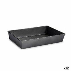 Stampo Rettangolare Kinvara CK31470 Grigio scuro Metallo Acciaio al carbonio 24 x 6,5 x 36,5 cm (12 Unità)