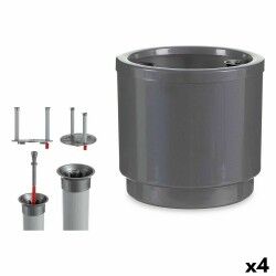 Vaso Autoirrigante Ibergarden 4126-PLA Argentato polipropilene 26 x 25 x 26 cm (4 Unità)