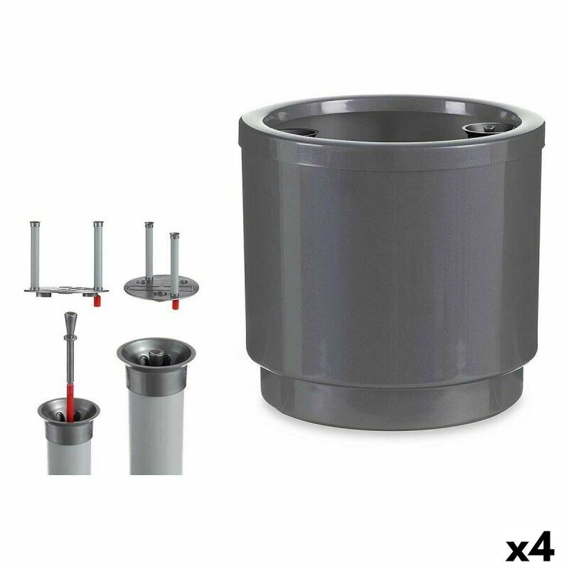 Vaso Autoirrigante Ibergarden 4126-PLA Argentato polipropilene 26 x 25 x 26 cm (4 Unità) Vaso Autoirrigante Ibergarden 4126-PLA Argentato polipropilene 26 x 25 x 26 cm (4 Unità)