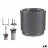 Vaso Autoirrigante Ibergarden 4126-PLA Argentato polipropilene 26 x 25 x 26 cm (4 Unità)