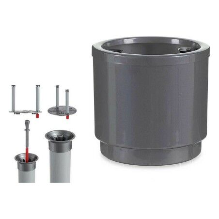 Vaso Autoirrigante Ibergarden 4126-PLA Argentato polipropilene 26 x 25 x 26 cm (4 Unità)