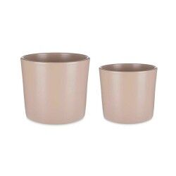 Set di Vasi Ibergarden CILINDRO-22-27-BE Beige Argilla Ø 22 cm Ø 27 cm 22 x 22 x 19 cm 27 x 27 x 23 cm 2 Pezzi