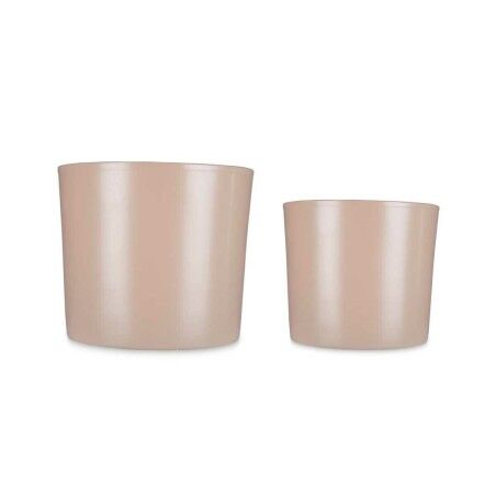 Set di Vasi Ibergarden CILINDRO-22-27-BE Beige Argilla Ø 22 cm Ø 27 cm 22 x 22 x 19 cm 27 x 27 x 23 cm 2 Pezzi