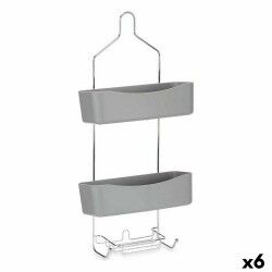 Scaffale da Bagno Berilo W7072 - 383 Grigio Metallo Plastica 28 x 60 x 14 cm (6 Unità)