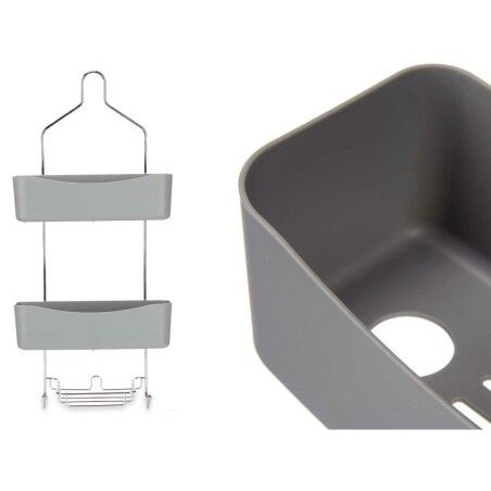 Scaffale da Bagno Berilo W7072 - 383 Grigio Metallo Plastica 28 x 60 x 14 cm (6 Unità)