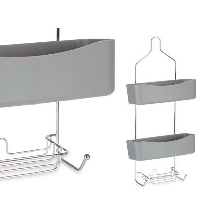 Scaffale da Bagno Berilo W7072 - 383 Grigio Metallo Plastica 28 x 60 x 14 cm (6 Unità)