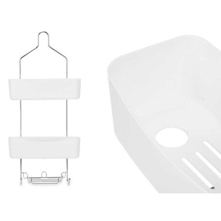 Scaffale da Bagno Berilo W7072 - 382 Bianco Metallo Plastica 28 x 60 x 14 cm (6 Unità)