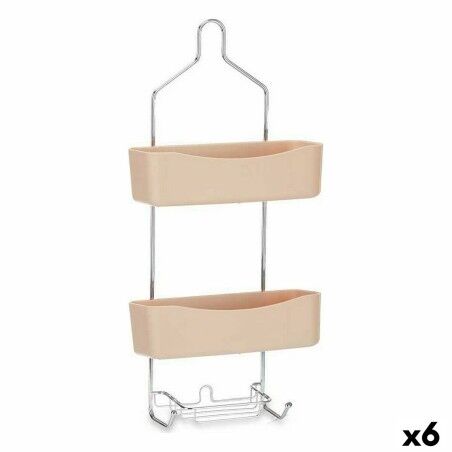 Scaffale da Bagno Berilo W7072 - 384 Beige Metallo Plastica 28 x 60 x 14 cm (6 Unità)