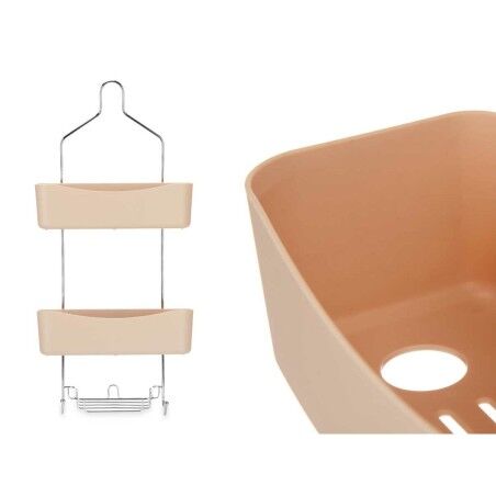 Scaffale da Bagno Berilo W7072 - 384 Beige Metallo Plastica 28 x 60 x 14 cm (6 Unità)