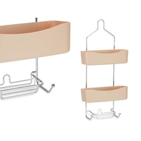 Scaffale da Bagno Berilo W7072 - 384 Beige Metallo Plastica 28 x 60 x 14 cm (6 Unità)