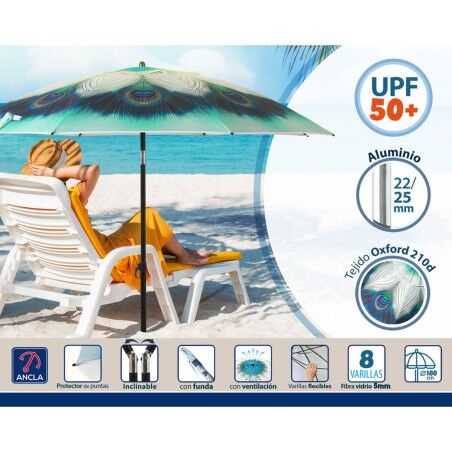 Ombrellone Verde Ø 180 cm SPF50+ Pavone