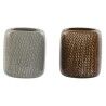Bicchiere Home ESPRIT Marrone Grigio Gres 8,5 x 8,5 x 10 cm (2 Unità)