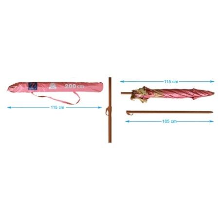 Ombrellone Corallo 200 cm UPF 50+