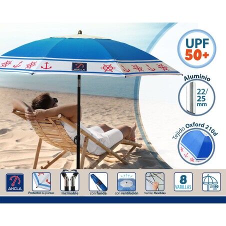 Ombrellone Azzurro Ø 180 cm SPF50+ Ancora