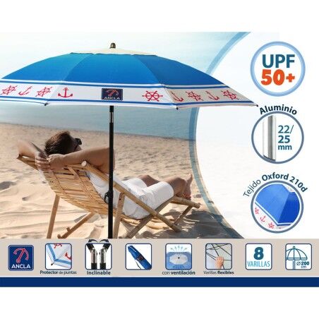 Ombrellone Azzurro Ø 200 cm SPF50+ Ancora