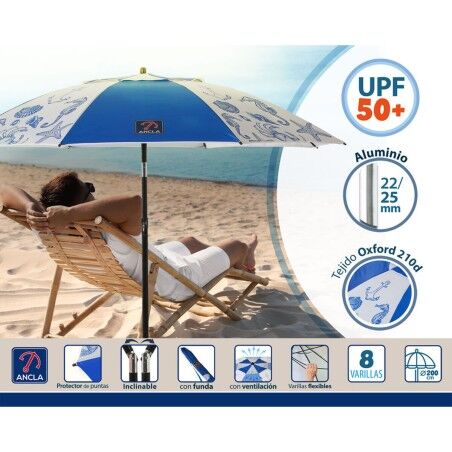 Ombrellone Azzurro Ø 200 cm SPF50+ Marino