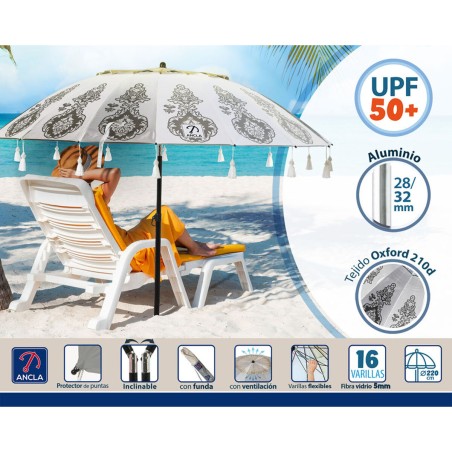 Ombrellone Bianco Ø 220 cm SPF50+ Boho