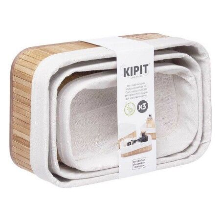 Set di Scatole per Sistemare Impilabili Kipit BA1317-437 31 x 12 x 21 cm 4 Unità