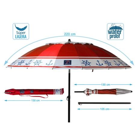 Ombrellone Ø 220 cm SPF50+ Ancora