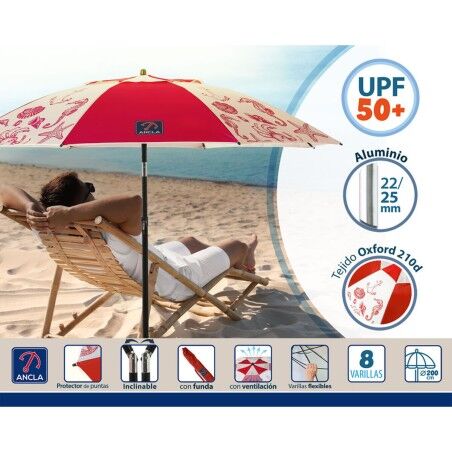Ombrellone Rosso Ø 200 cm SPF50+ Marino